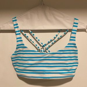 Blue & white stripe lululemon sports bra